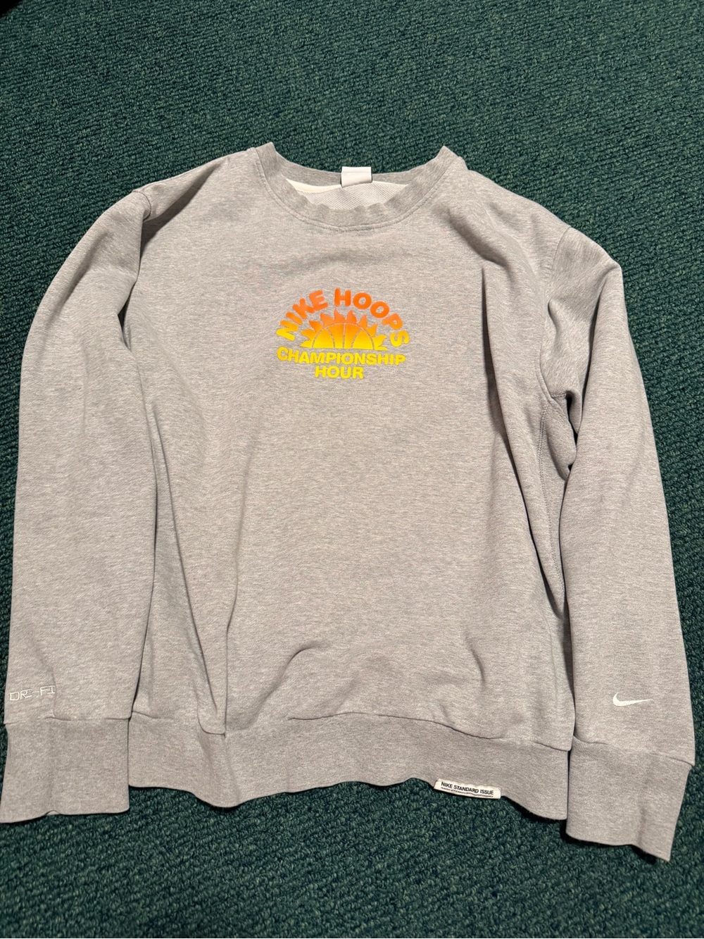 Nike Men’s Light Gray Graphic Crewneck Sweatshirt - Championship Hour